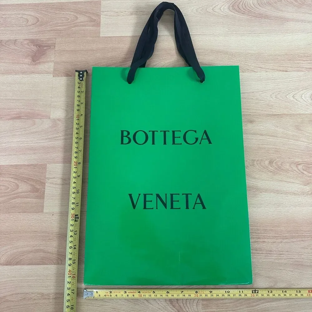 Bottega Veneta Paper Shopping Bag - green medium, 16.5